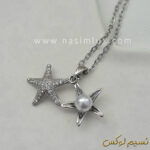 گردنبند ستاره دریایی مروارید دار فول نگین (رنگ ثابت) - Image 2